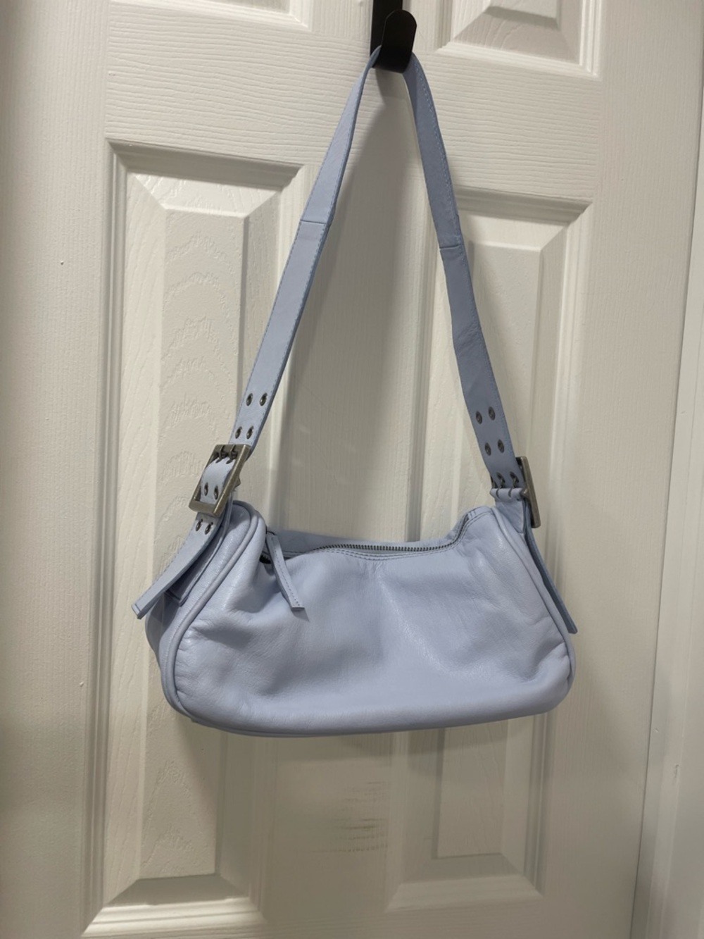 Free People Pale purple Blue Leather Shoulder Bag